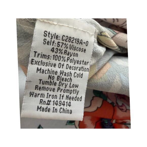 Johnny Was Shana Tunic Size Large NWT Floral Viscose Crepe Boho Blouse - Picture 9 of 9